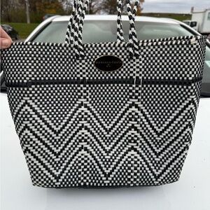 MacKenzie-Childs Black and White Checkered Tote